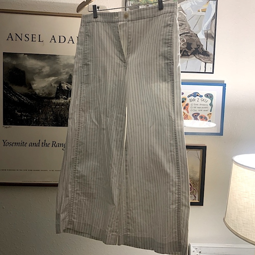 Ann Taylor Striped High Rise Wide Leg Pants